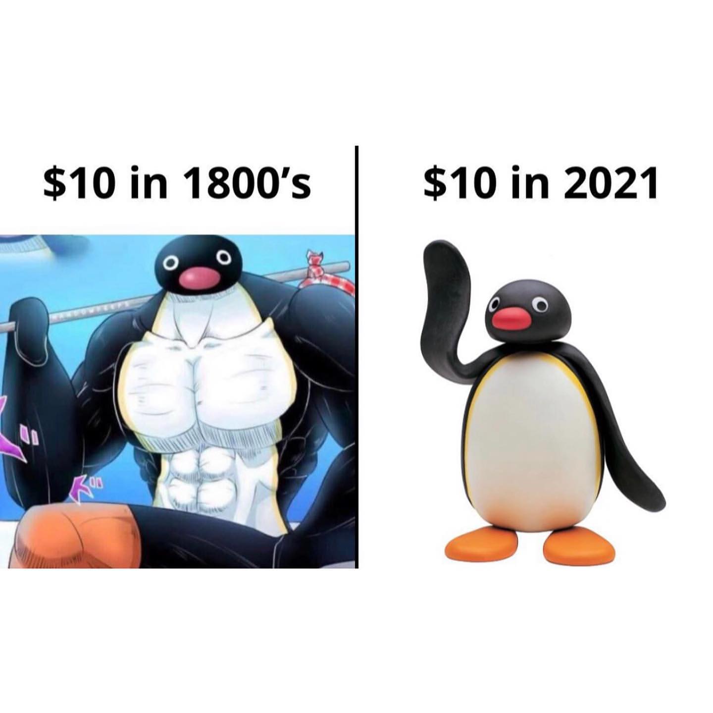 $10 in 1800's $10 in 2021.