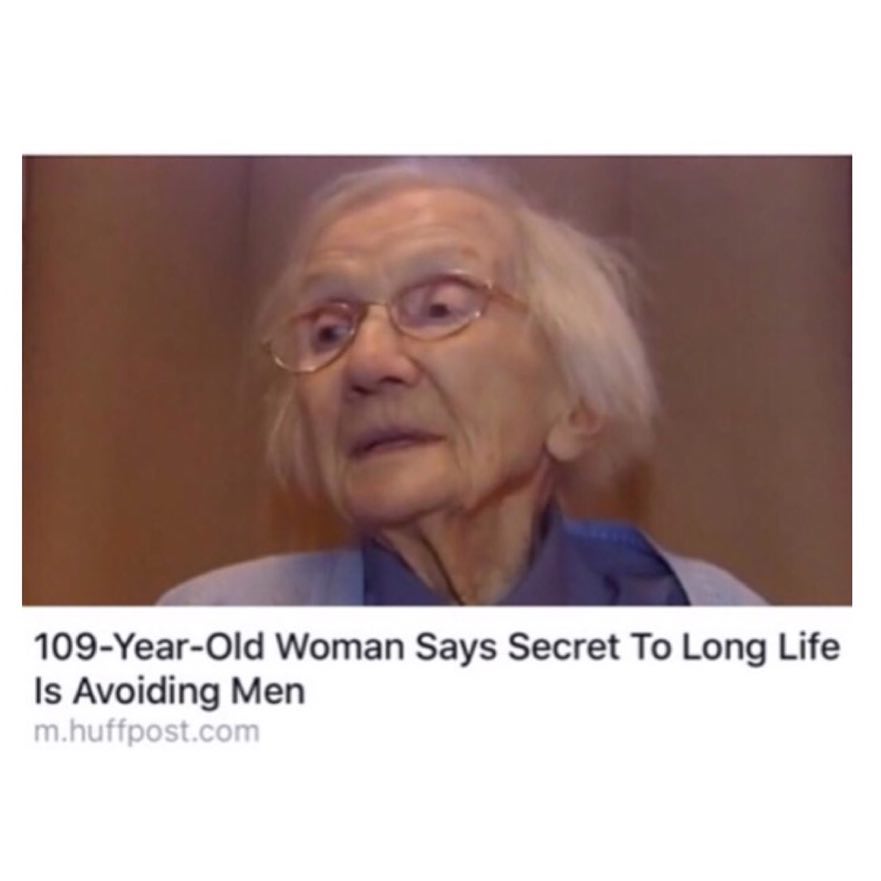 109-Year-Old woman says secret to long life is avoiding men.