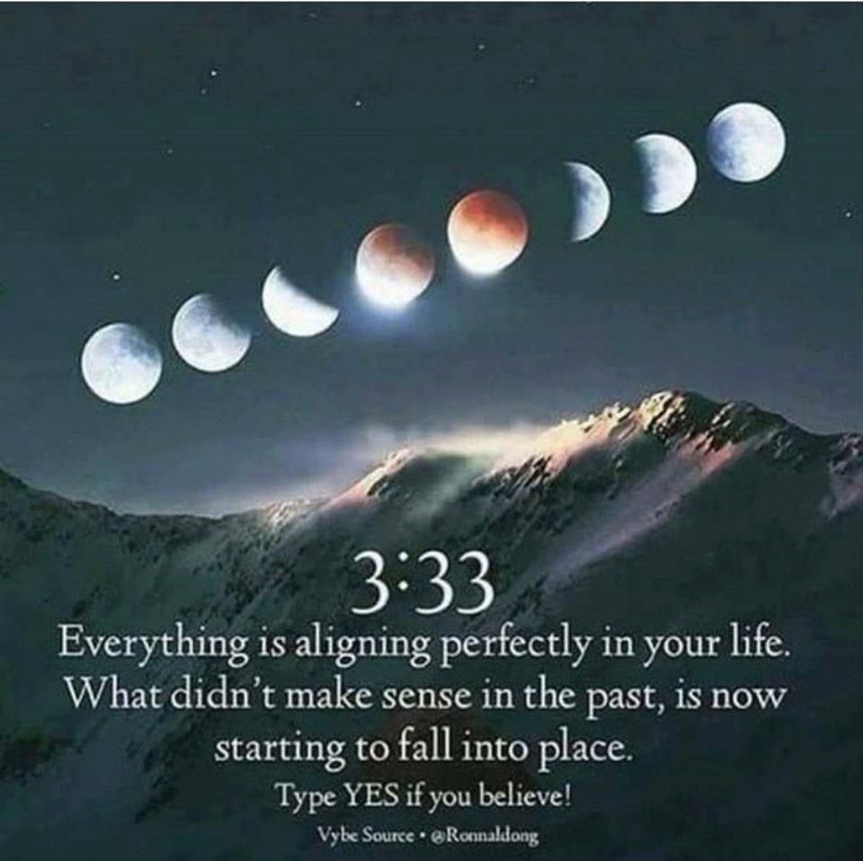 333 Everything is aligning perfectly in your life. What didn't make sense in the past, is now starting to fall into place. Type yes if you believe!