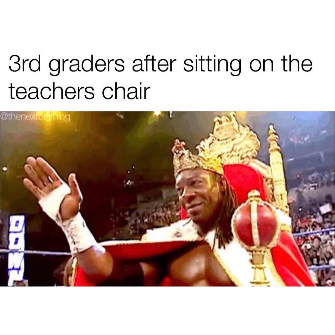3rd graders after sitting on the teachers chair.