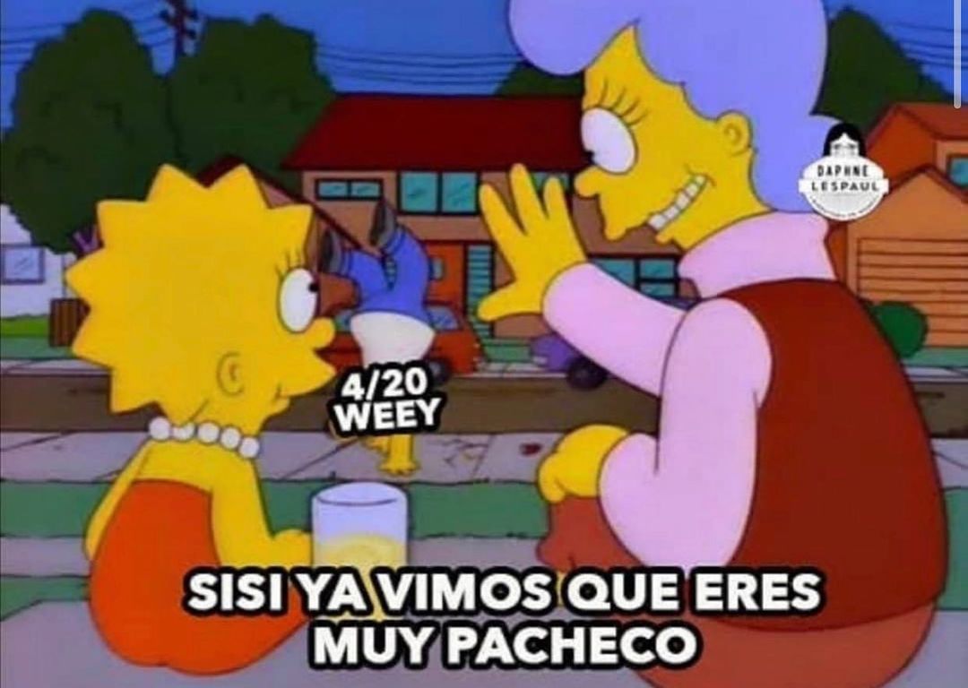 4/20 weey. Sisi ya vimos que eres muy pacheco.