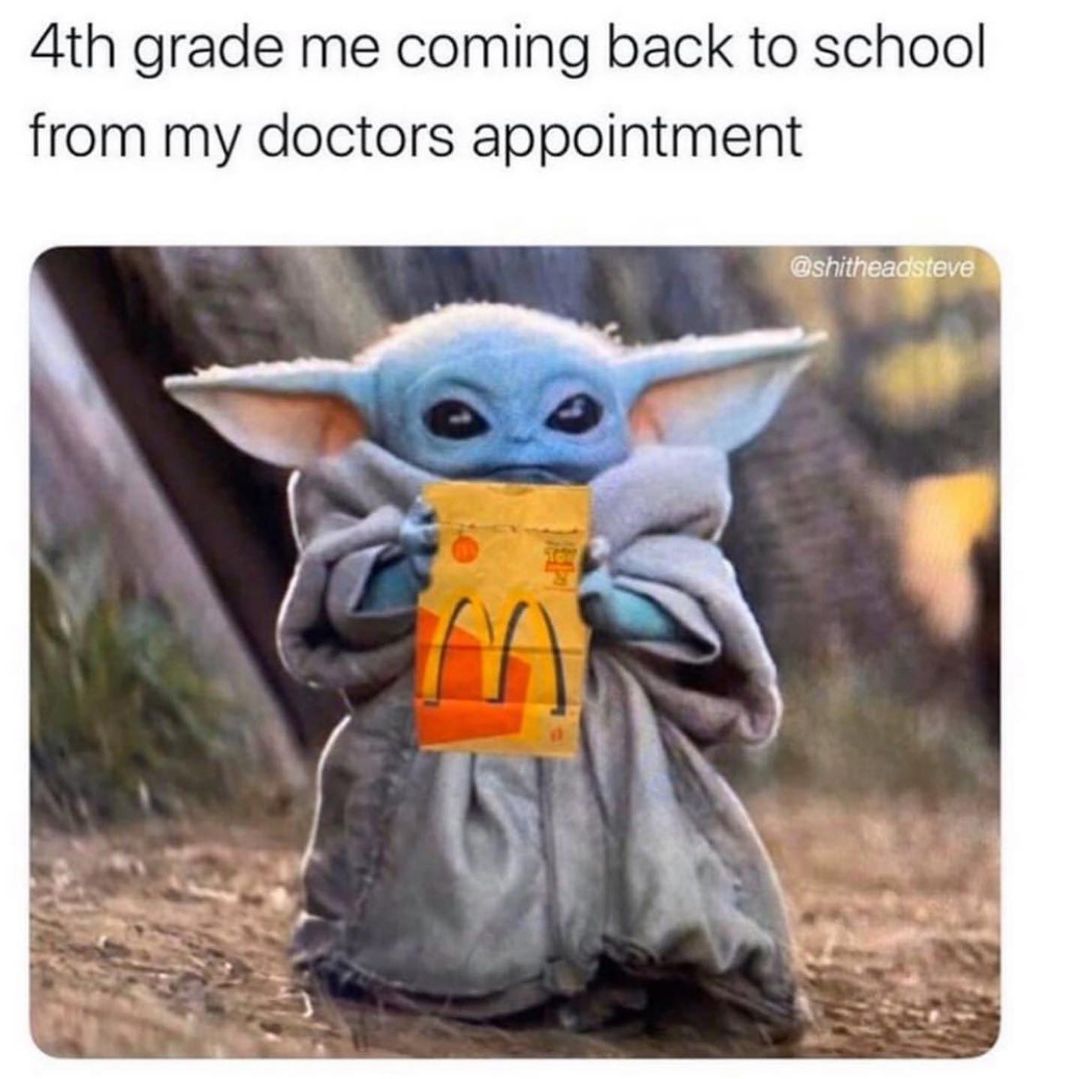 4th grade me coming back to school from my doctors appointment.