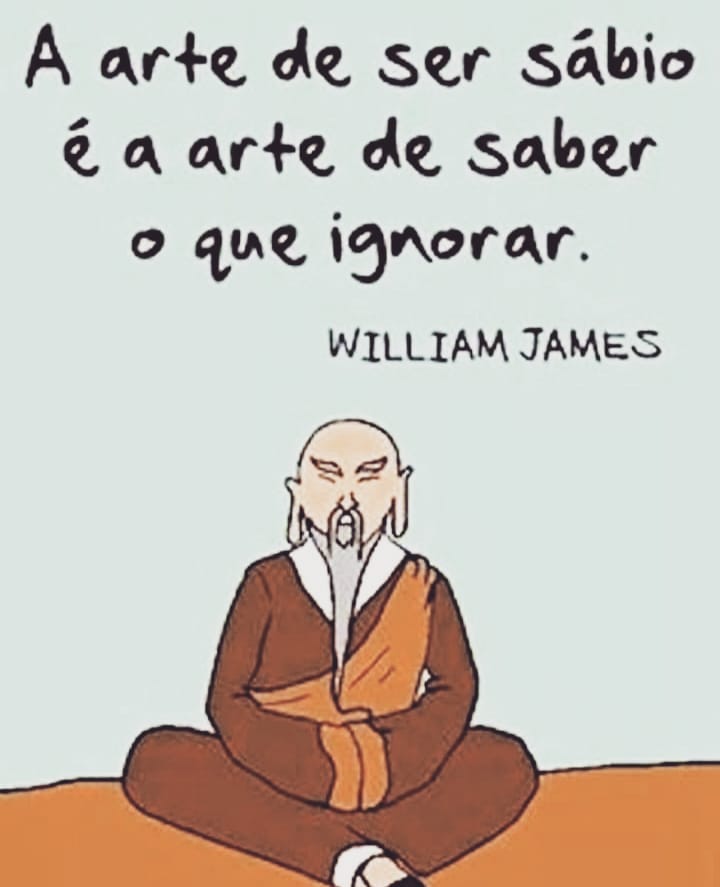 A arte de ser sábio é a arte de saber o que ignorar. William James.