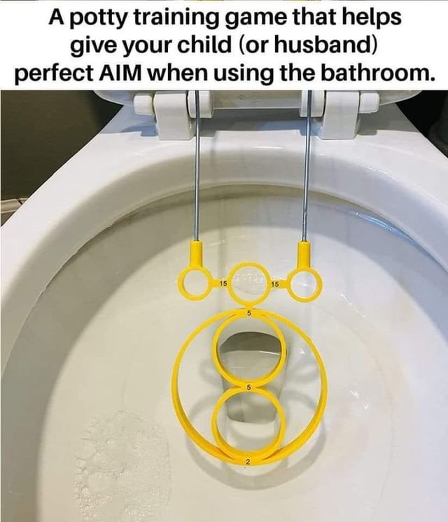 A potty training game that helps give your child (or husband) perfect AIM when using the bathroom.