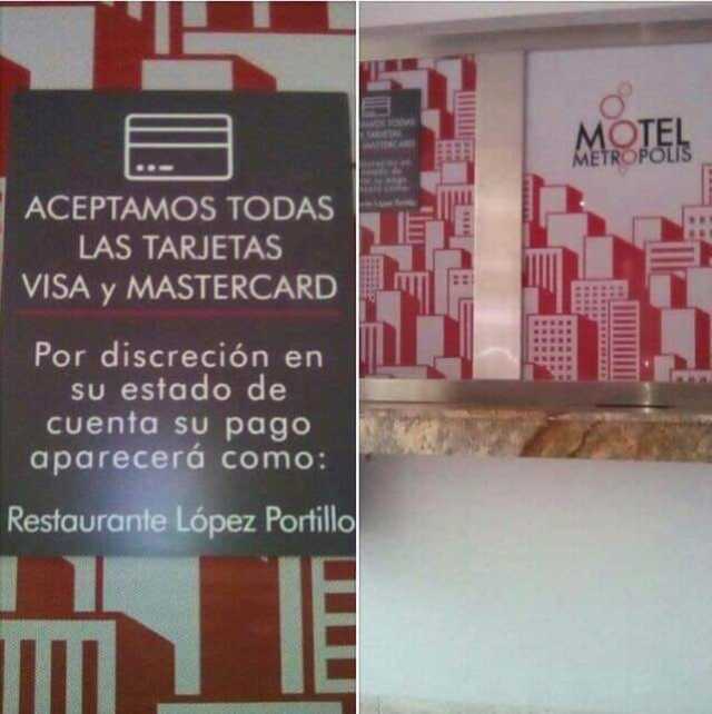 Aceptamos todas las tarjetas Visa y MasterCard.  Por discreción en su estado de cuenta su pago aparecerá como: Restaurante López Portillo.