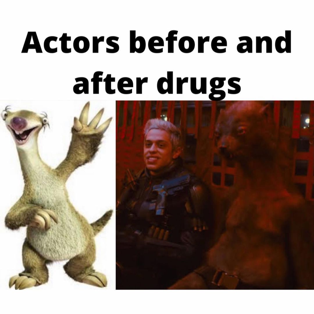 Actors before and after drugs.