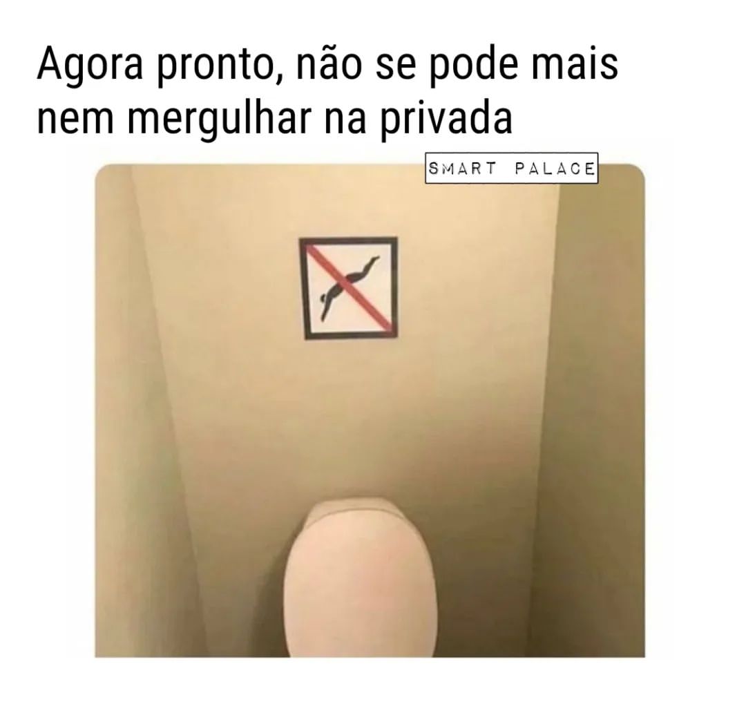 Agora pronto, não se pode mais nem mergulhar na privada.