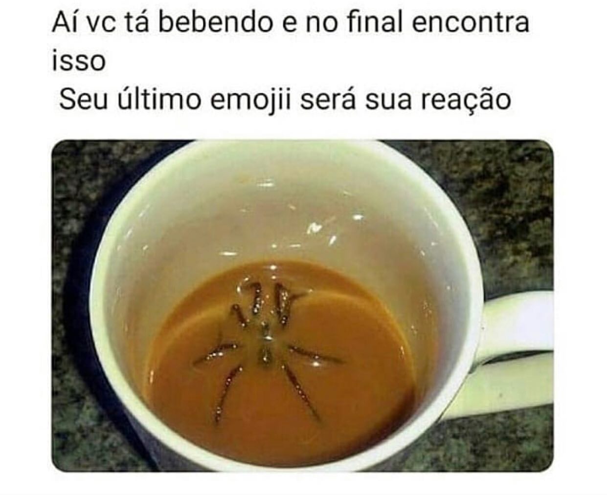 Aí vc tá bebendo e no final encontra isso.  Seu último emoji será sua reação.