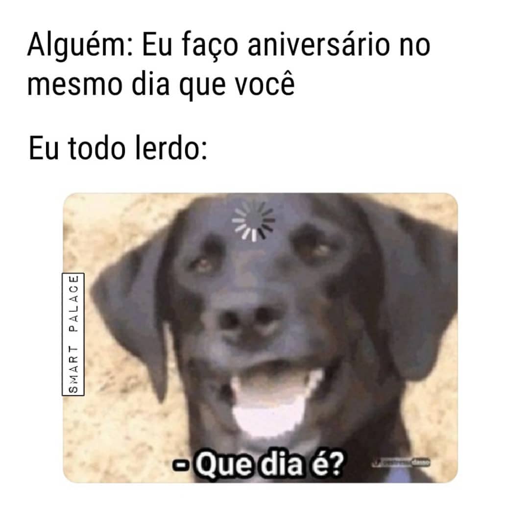 Alguém: Eu faço aniversário no mesmo dia que você.  Eu todo lerdo: Que dia é?