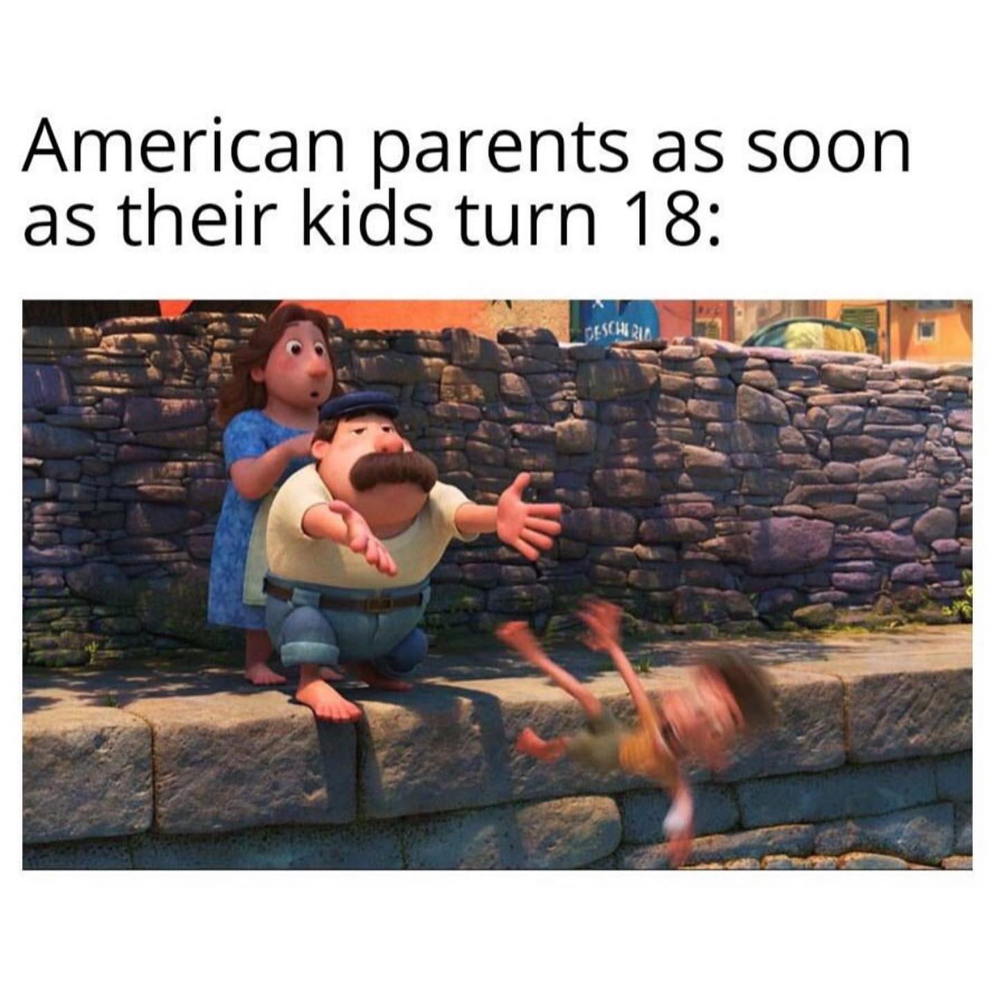 American parents as soon as their kids turn 18: