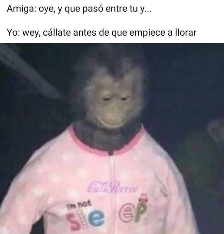 Amiga: Oye, y que pasó entre tu y... Yo: Wey, cállate antes de que empiece a llorar.