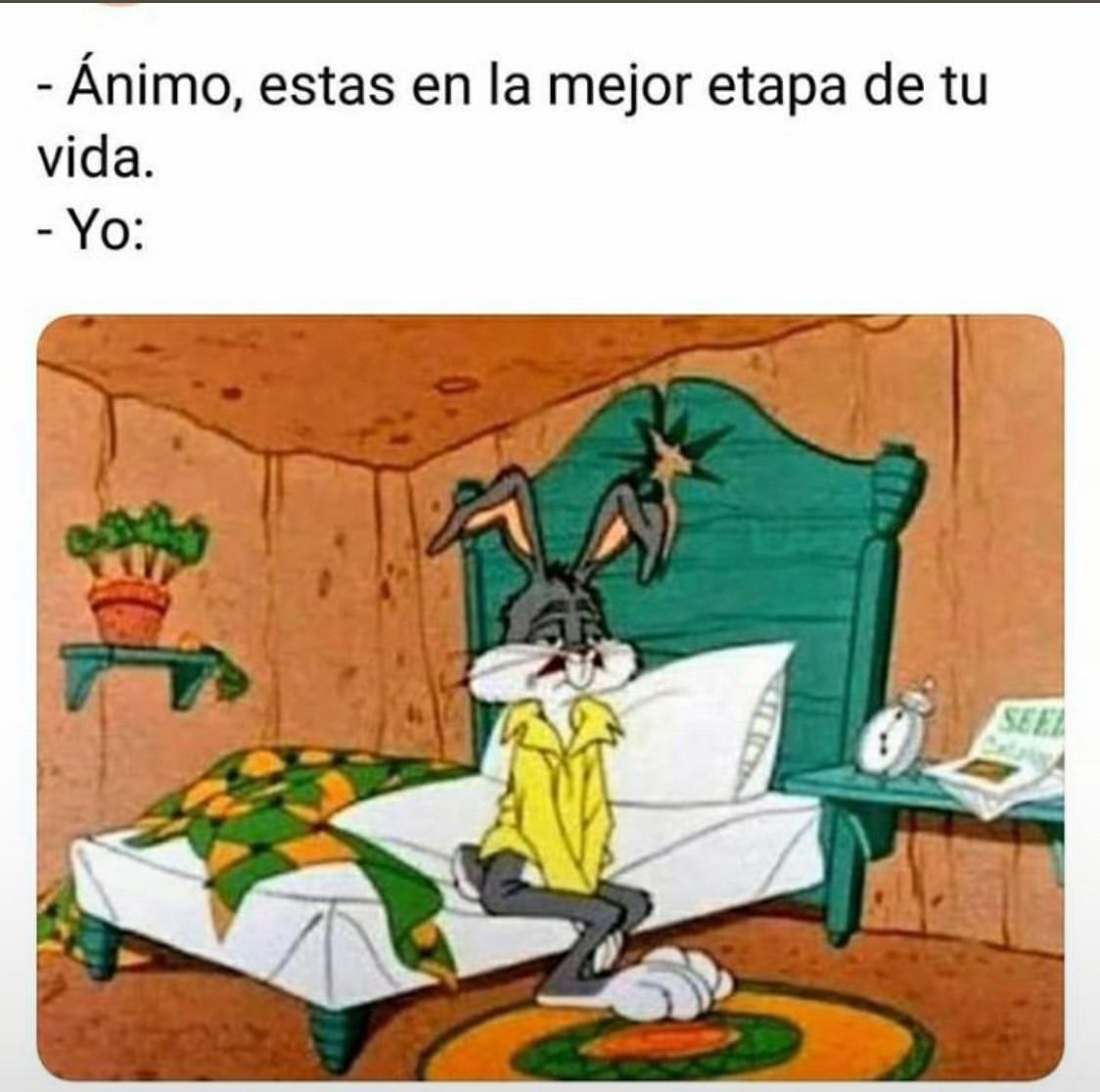 Ánimo, estás en la mejor etapa de tu vida. Yo: