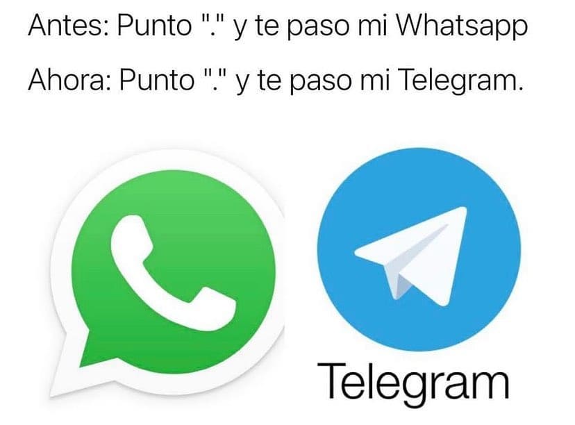 Antes: Punto "." y te paso mi Whatsapp. Ahora: Punto "." y te paso mi Telegram.