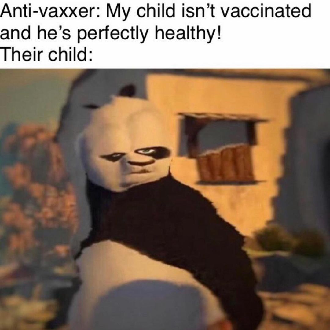 Anti-vaxxer: My child isn't vaccinated and he's perfectly healthy! Their child:
