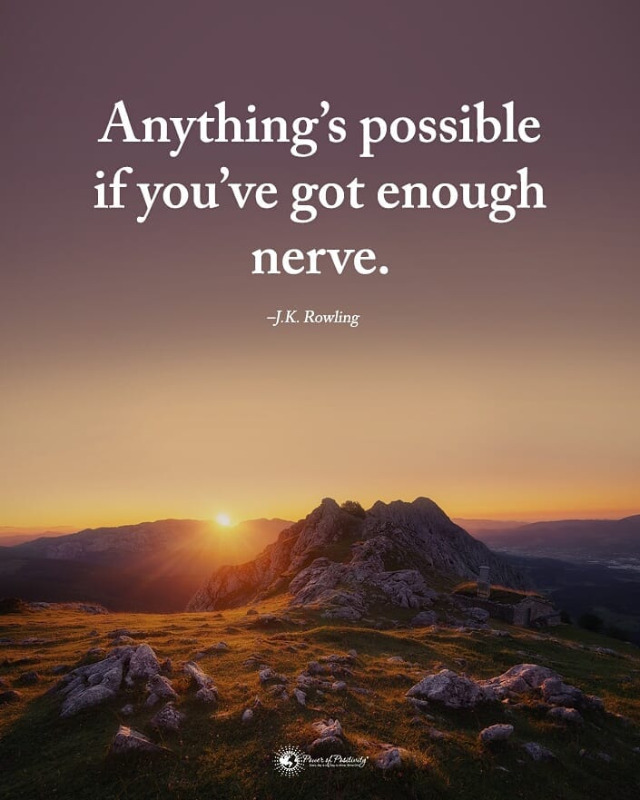 Anything's possible if you've got enough nerve. - Phrases
