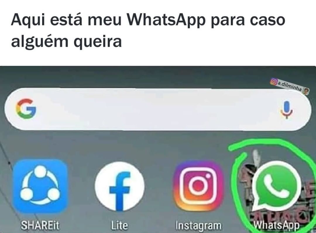 Aqui está meu WhatsApp para caso alguém queira.