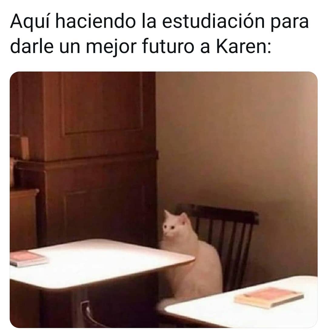 Aquí haciendo la estudiación para darle un mejor futuro a Karen: