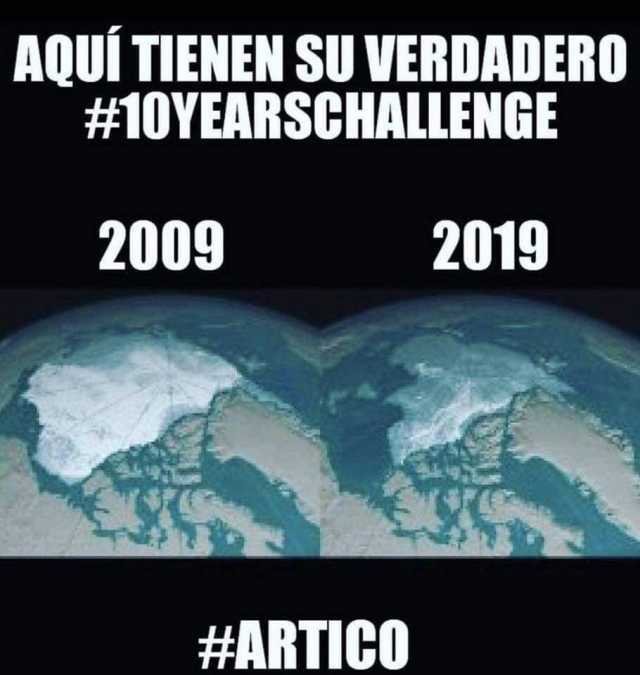 Aquí tienen su verdadero #10Yearschallenge 2009 - 2019  #Ártico.