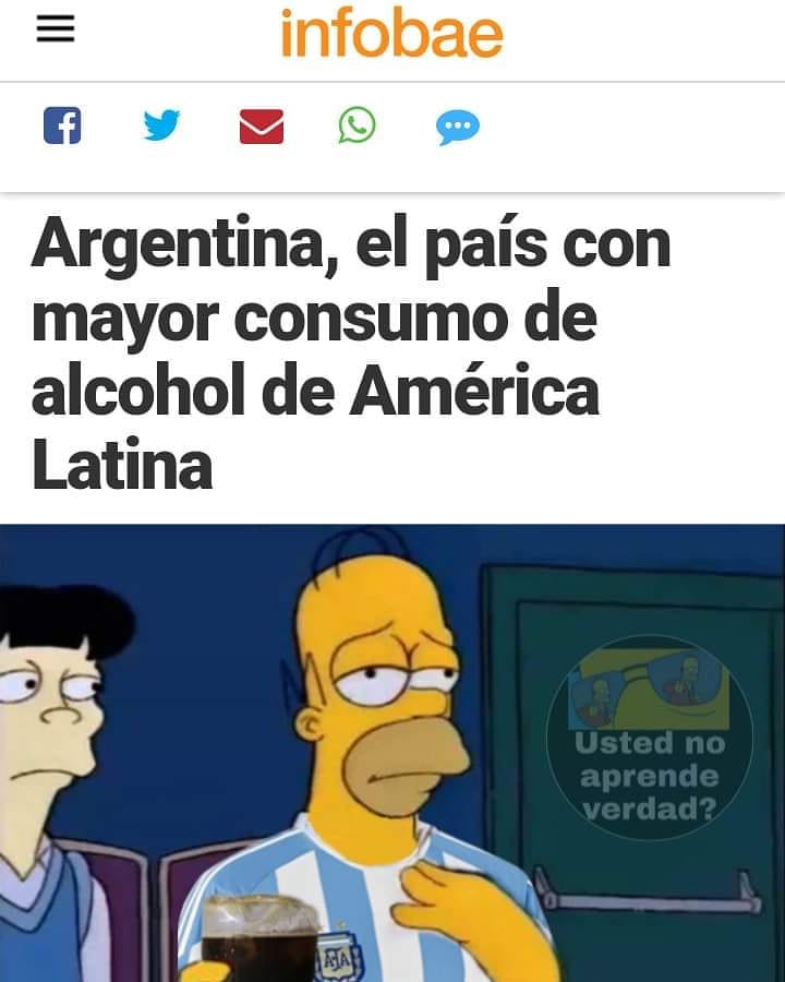 Argentina, el país con mayor consumo de alcohol de América Latina.