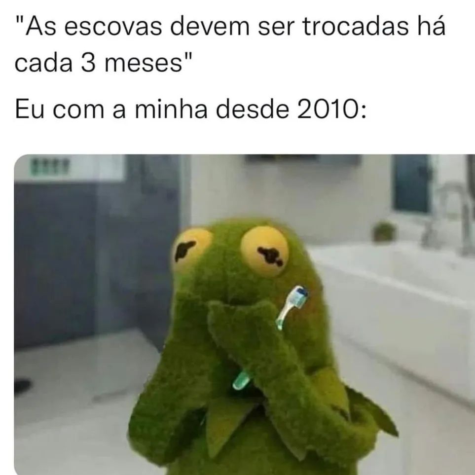 "As escovas devem ser trocadas há cada 3 meses." Eu com a minha desde 2010: