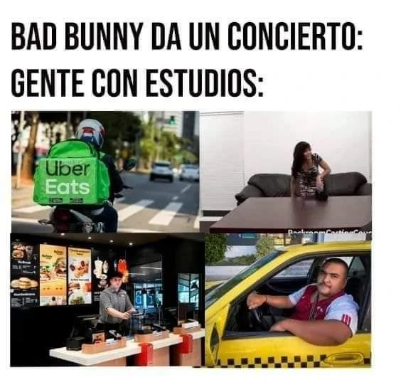 Bad Bunny da un concierto: Gente con estudios: