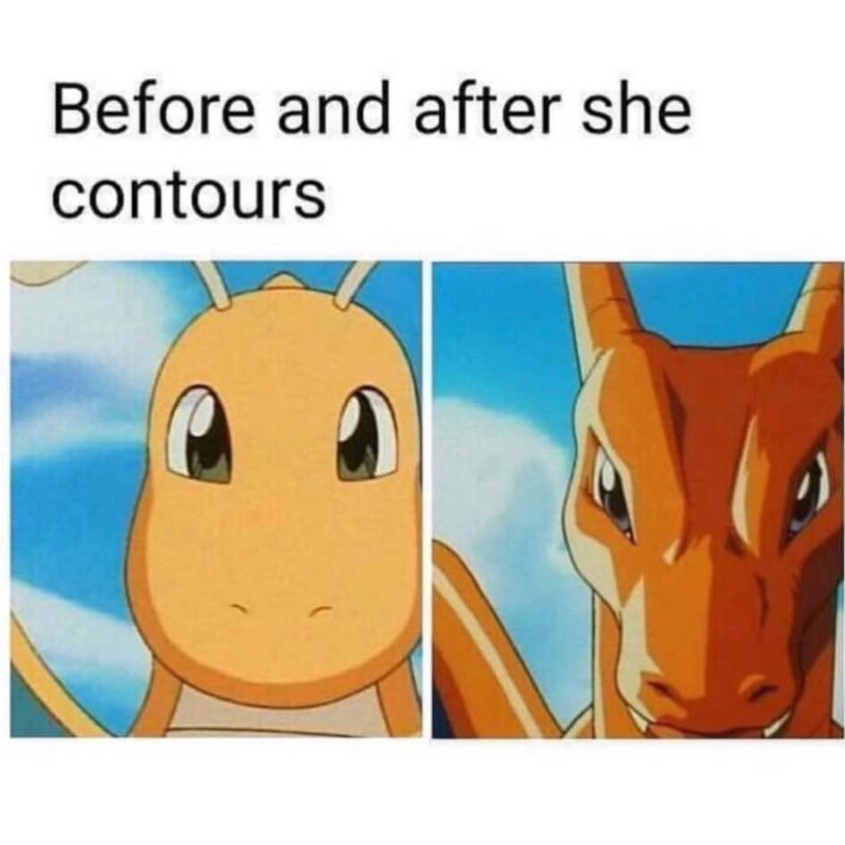 Before and after she contours.
