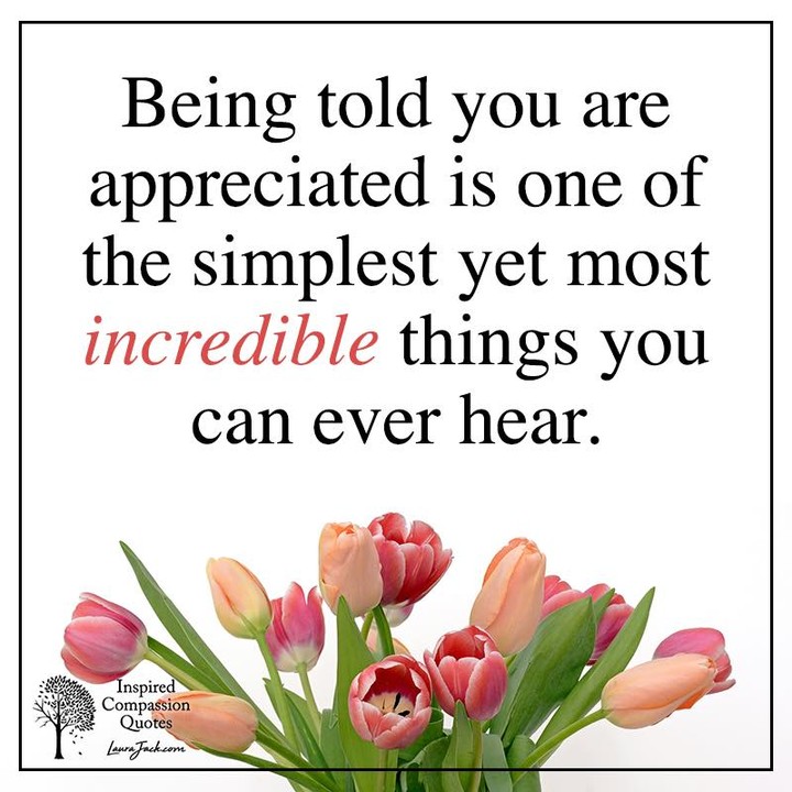 Being told you are appreciated is one of the simplest yet most incredible things you can ever hear.