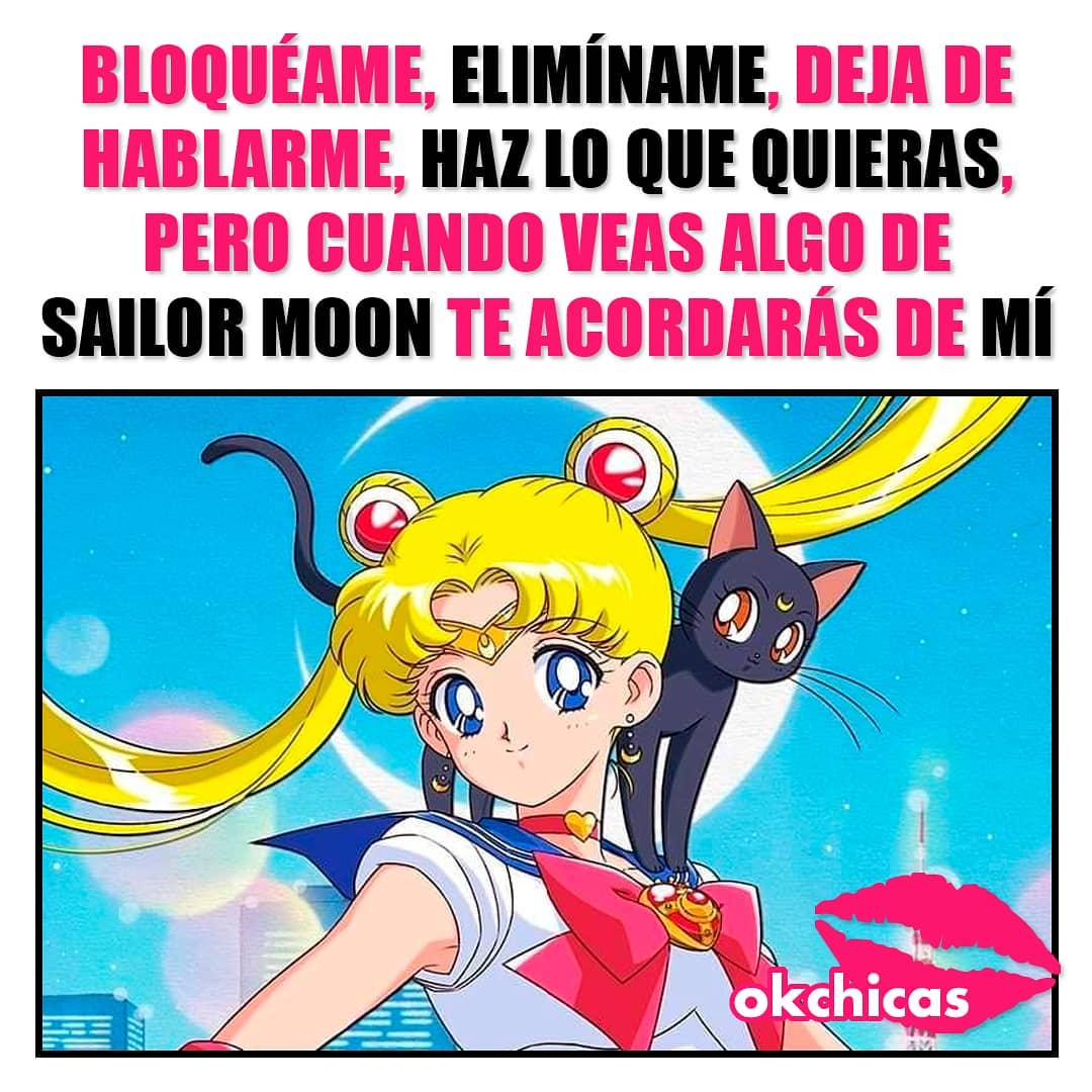 Bloquéame, elimíname, deja de hablarme, haz lo que quieras, pero cuando veas algo de Sailor Moon te acordarás de mi.