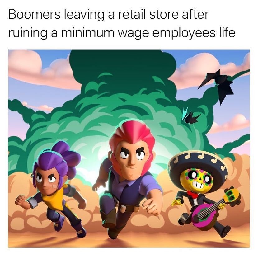 Boomers leaving a retail store after ruining a minimum wage employees life.