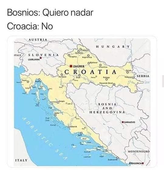 Bosnios: Quiero nadar. Croacia: No.