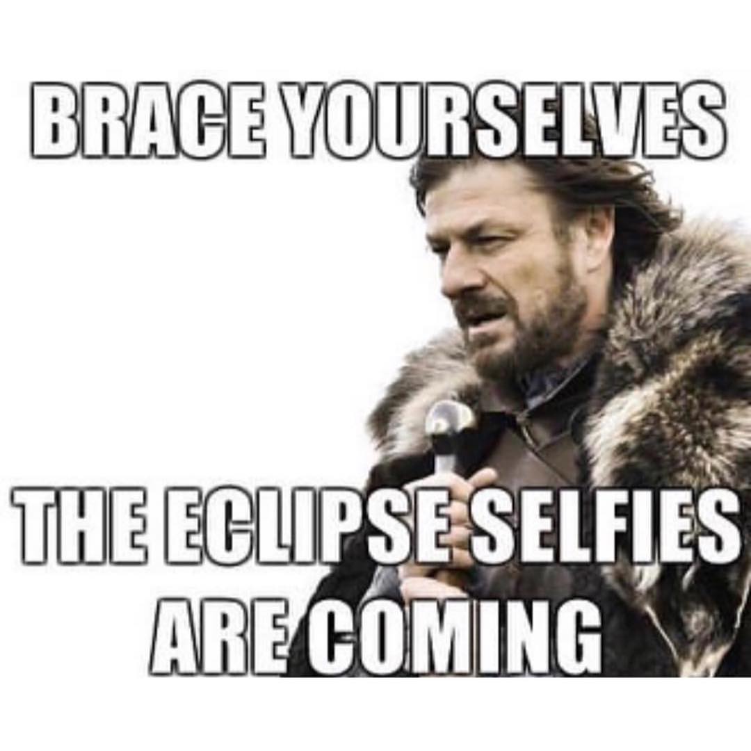 Brace yourselves the eclipse selfies are coming.