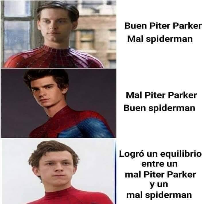 Buen Piter Parker mal Spiderman.  Mal Piter Parker buen Spiderman.  Logró un equilibrio entre un mal Piter Parker y un mal Spiderman.