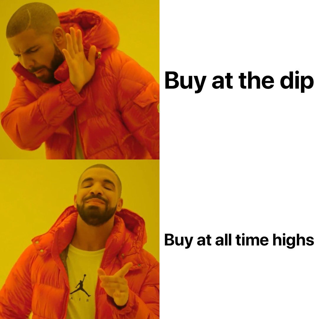 Buy at the dip. Buy at all time highs.