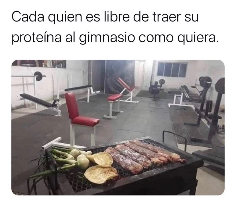 Cada quien es libre de traer su proteína al gimnasio como quiera.