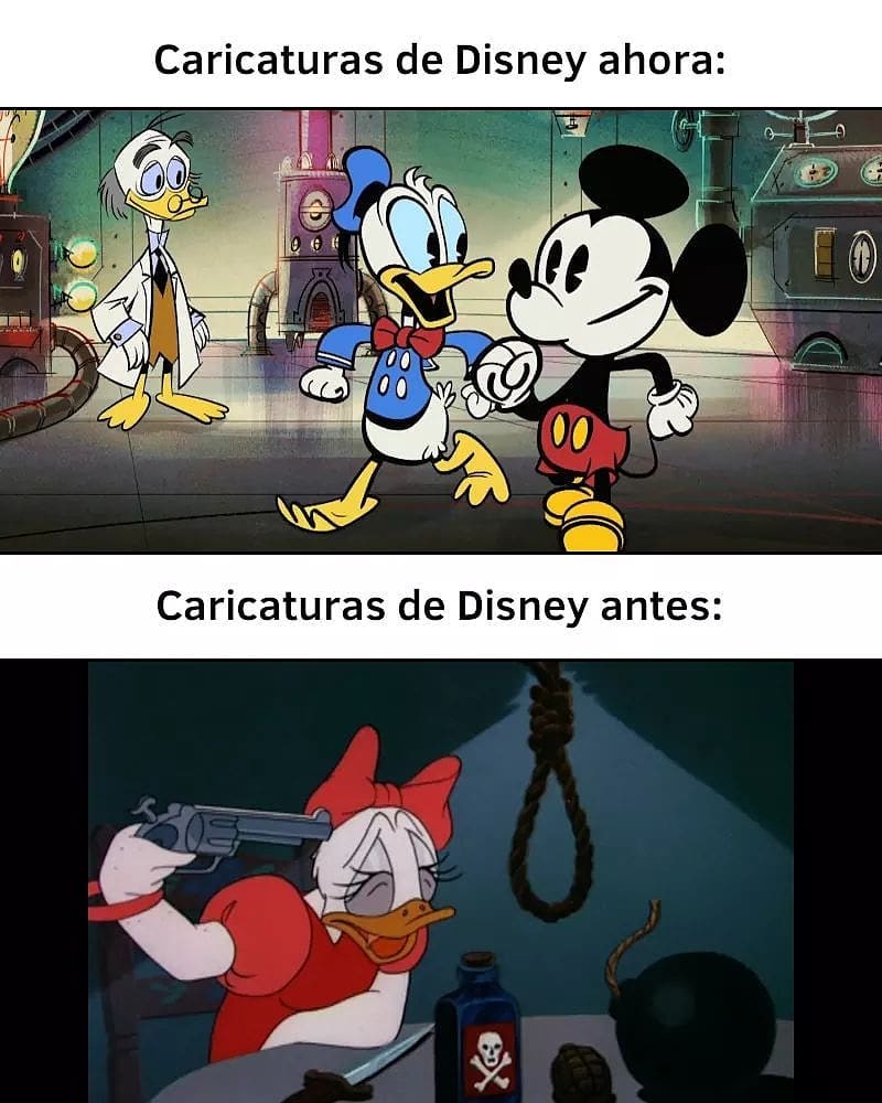 Caricaturas de Disney ahora: Caricaturas de Disney antes:
