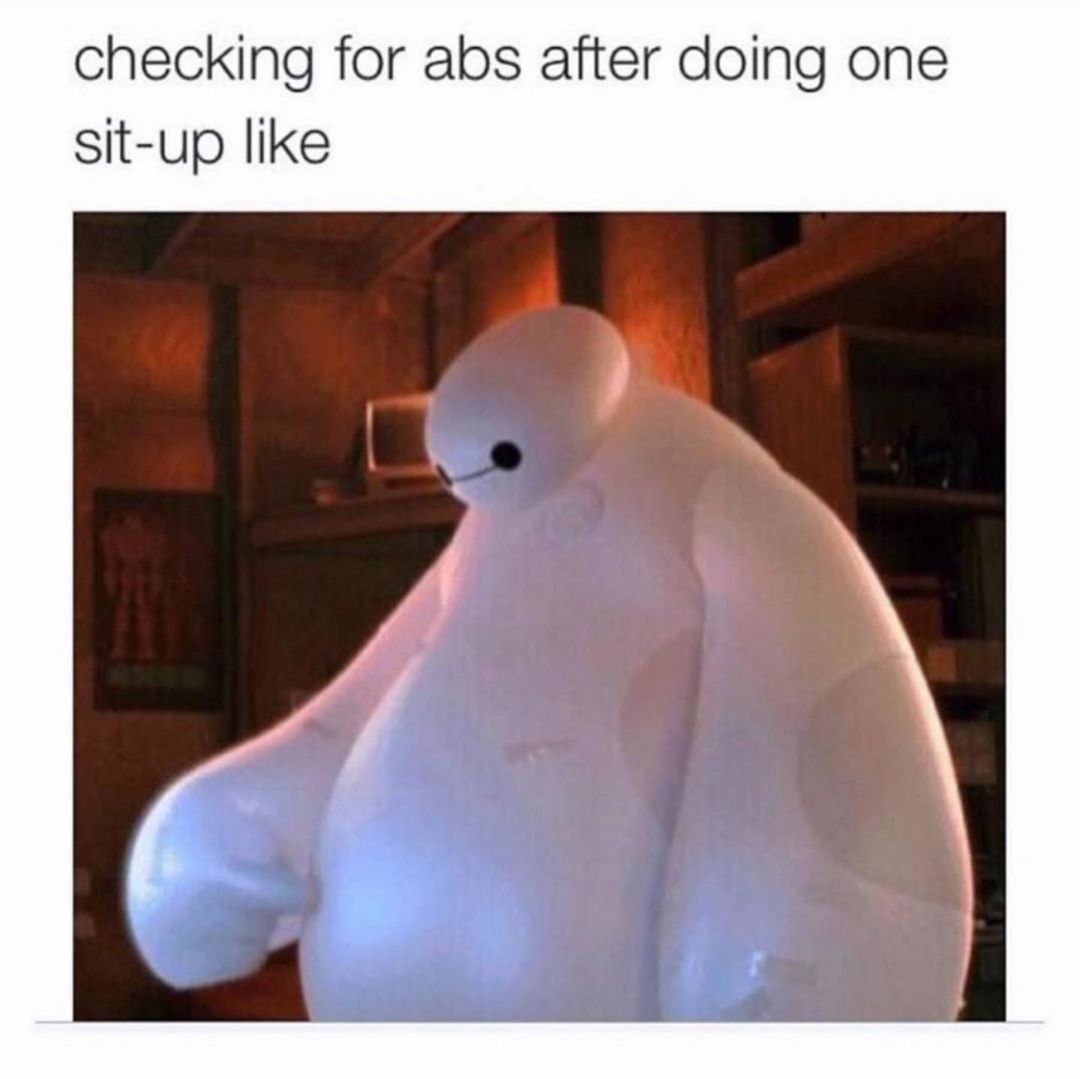 Checking for abs after doing one sit-up like.