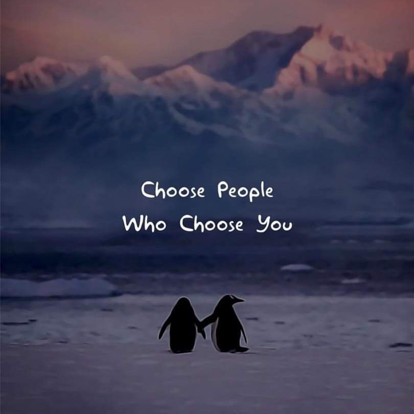 Choose people who choose you.