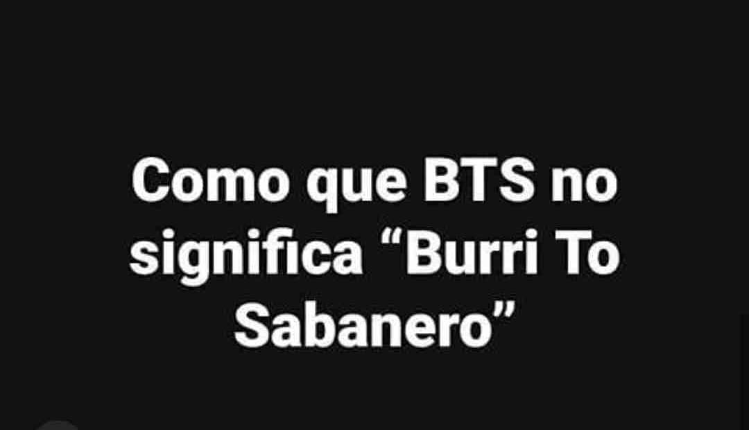 Como que BTS no significa "Burri To Sabanero".