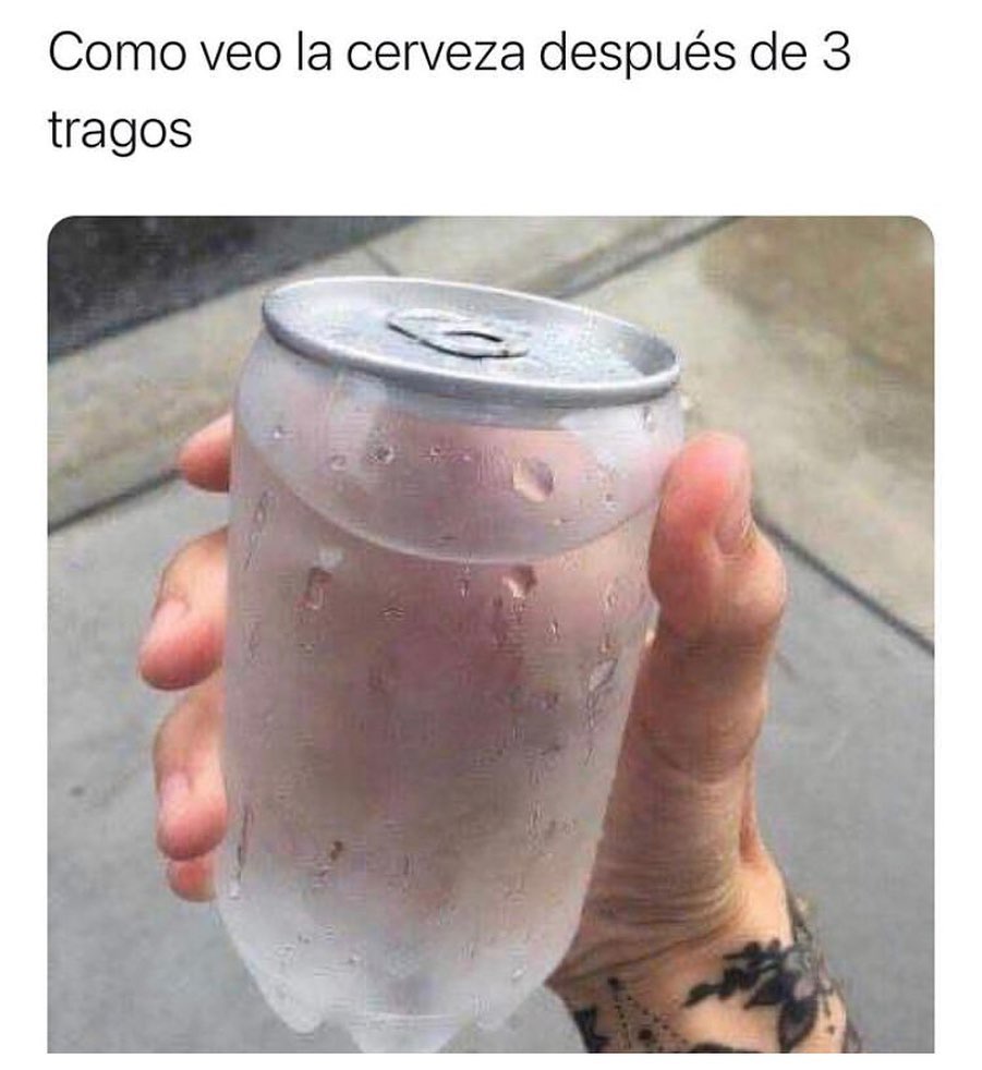 Como veo la cerveza después de 3 tragos.