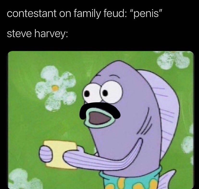 Contestant on family feud: "penis".  Steve harvey: