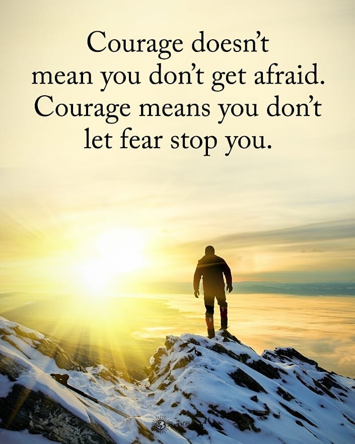 Courage doesn't mean you don't get afraid. Courage means you don't let fear stop you.