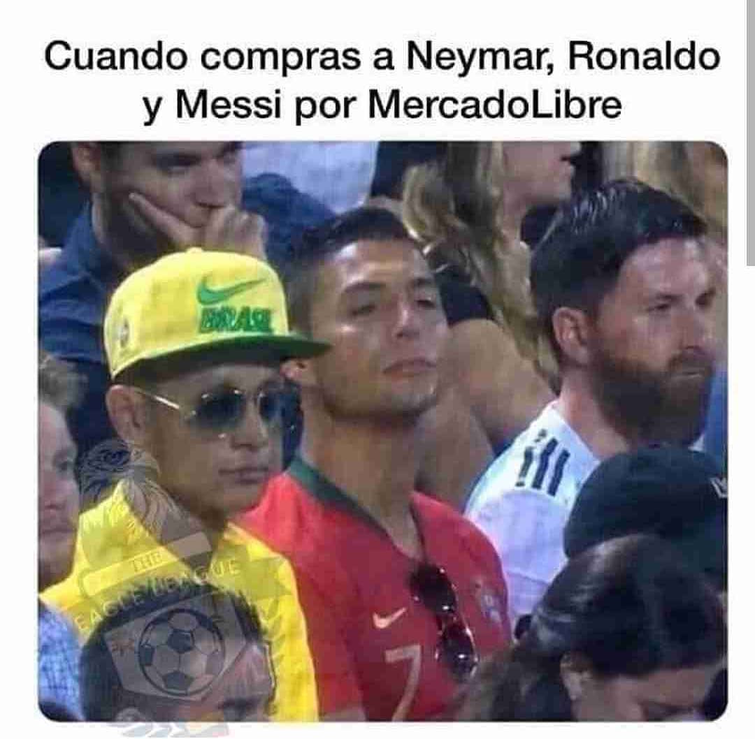 Cuando compras a Neymar, Ronaldo y Messi por MercadoLibre.