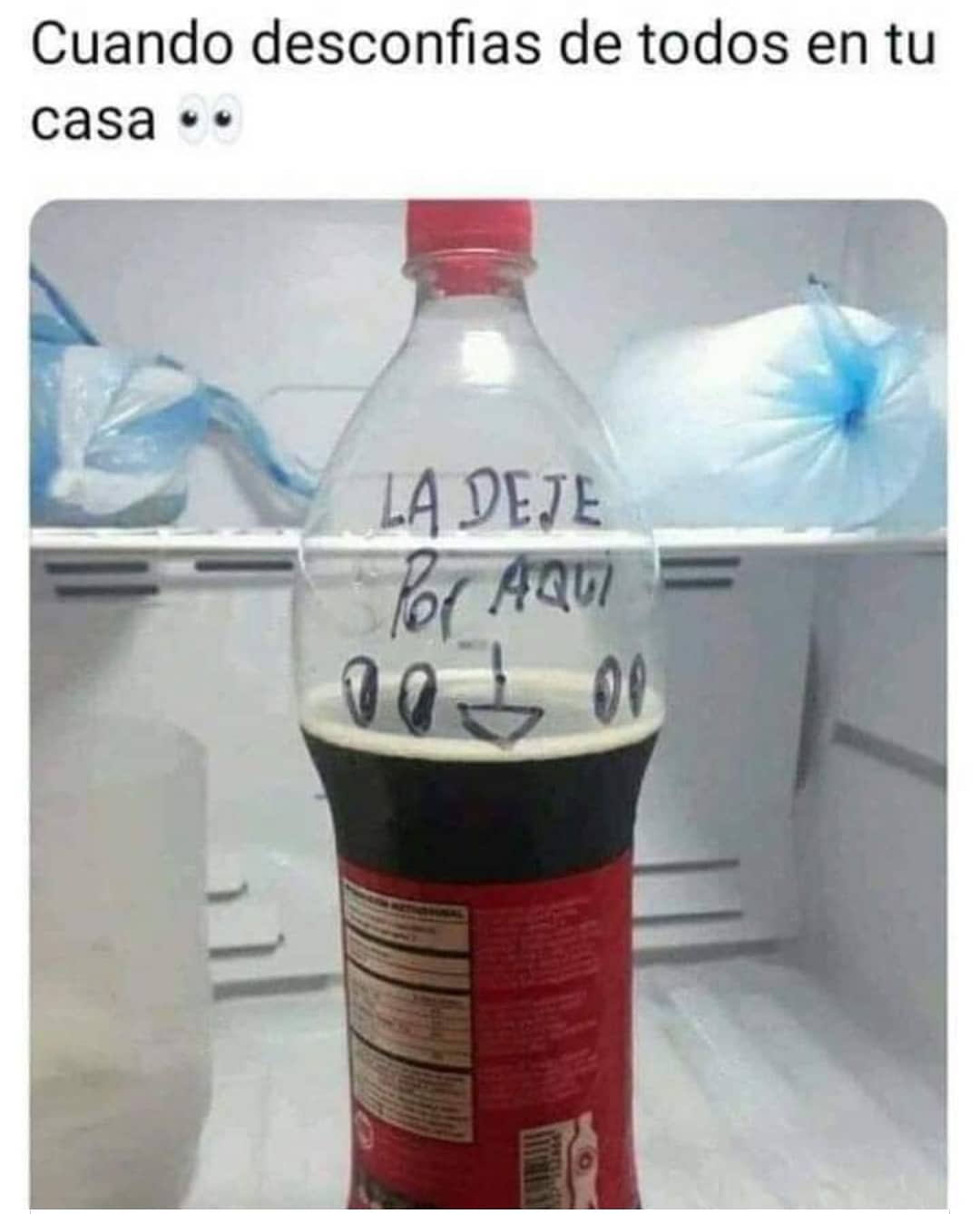 Cuando desconfías de todos en tu casa. Lo dejé por aquí.