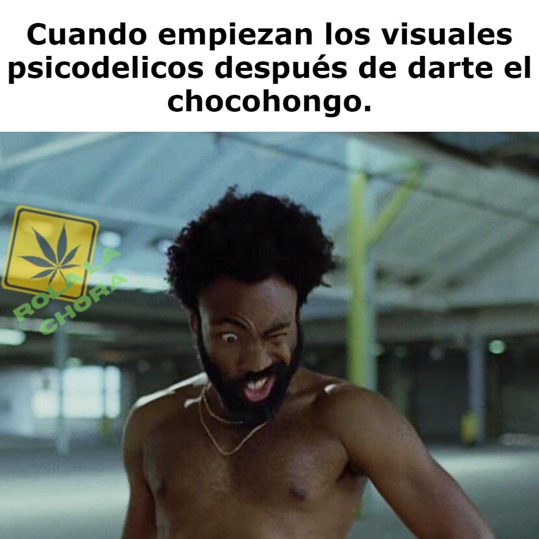 Cuando empiezan los visuales psicodelicos después de darte el chocohongo.