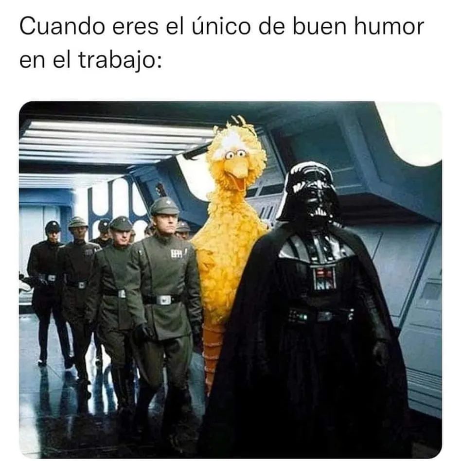 Cuando eres el único de buen humor en el trabajo: