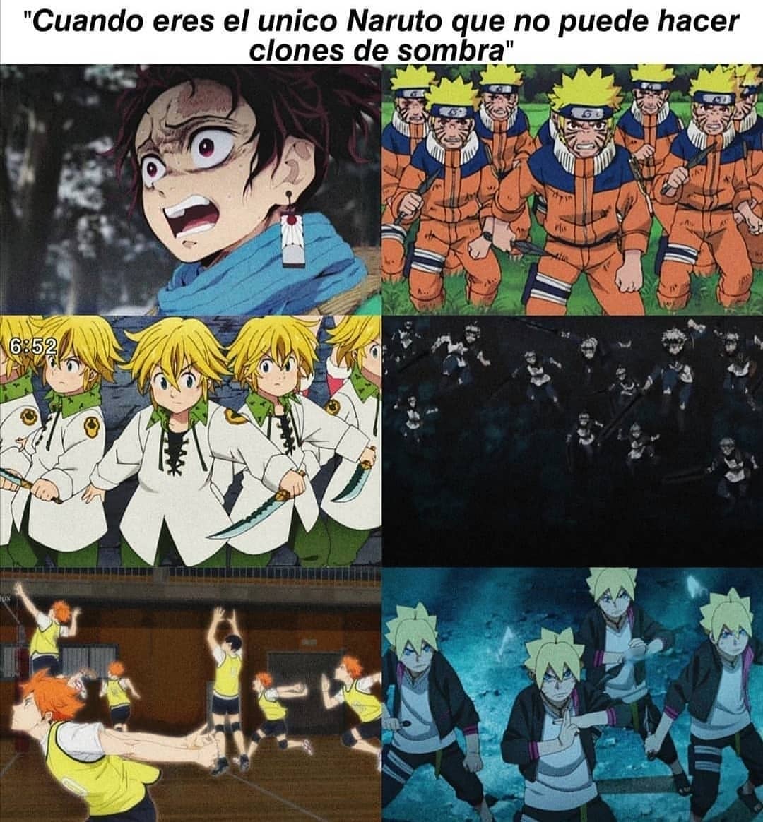 Cuando eres el único Naruto que no puede hacer clones de sombra.