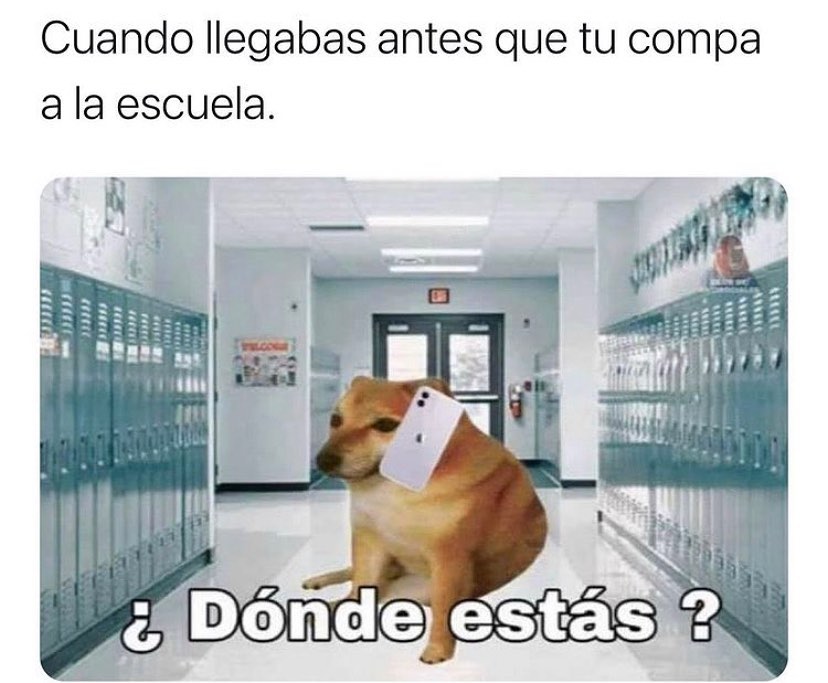 Cuando llegabas antes que tu compa a la escuela. ¿Dónde estás?