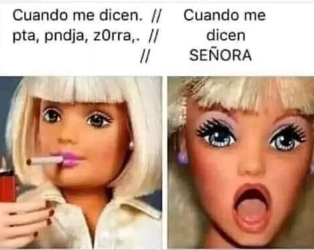 Cuando me dicen: pta, pndja, zorra. // Cuando me dicen señora.