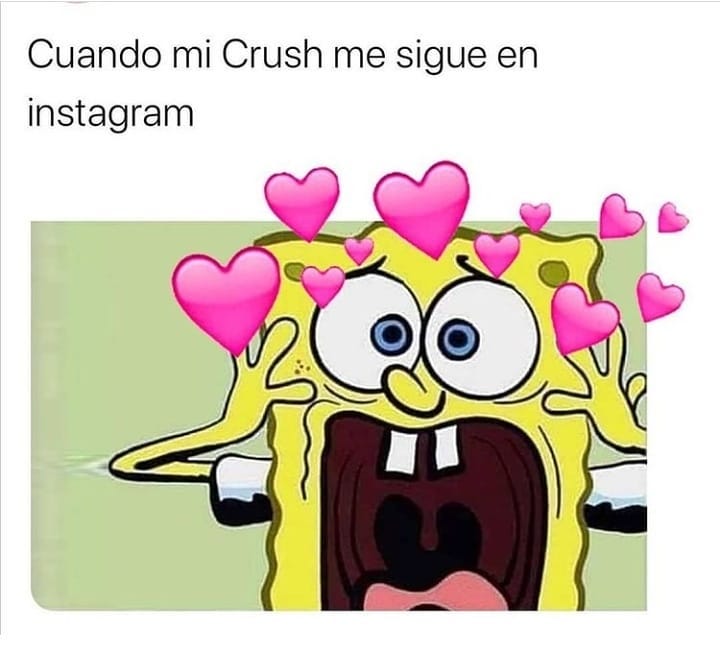 Cuando mi Crush me sigue en Instagram.