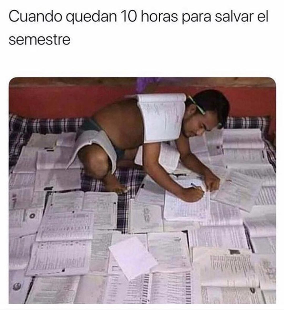 Cuando Quedan 10 Horas Para Salvar El Semestre Memes 2563